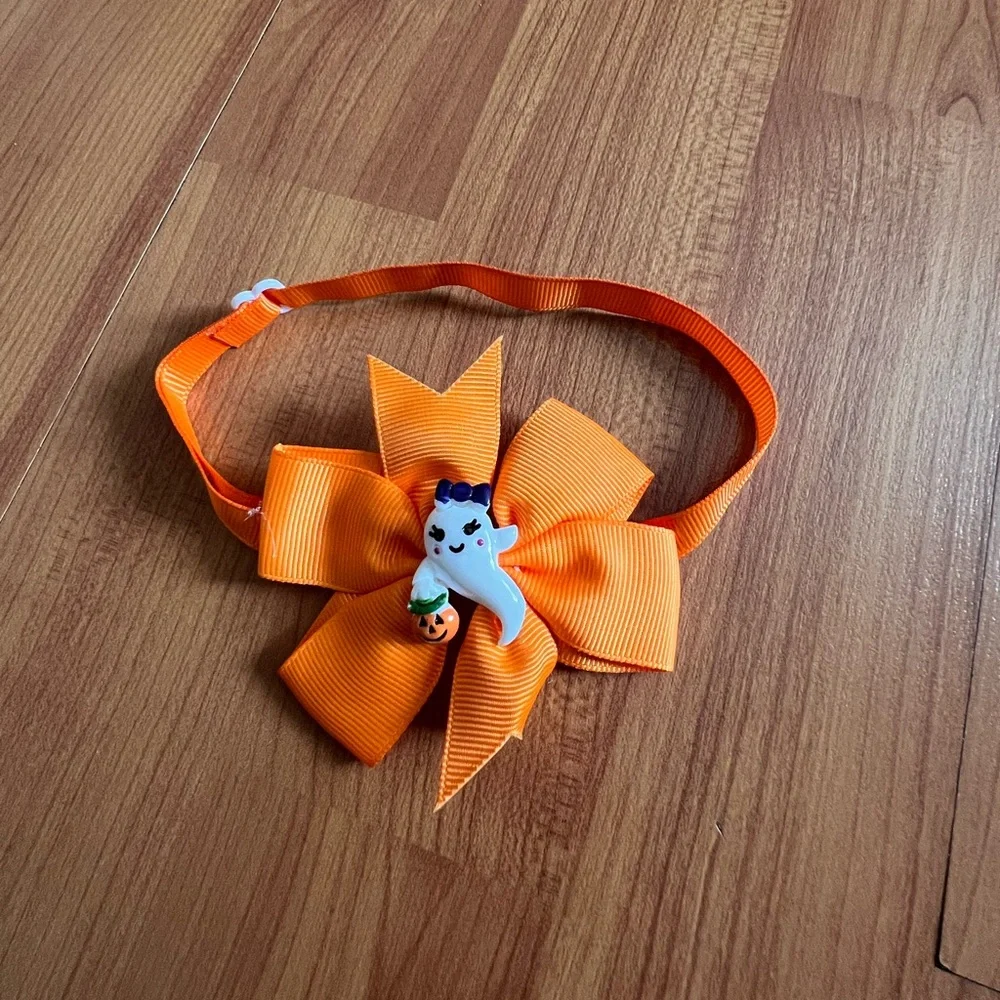 Halloween ghost and pumpkin cat/dog collar